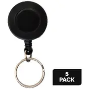 J.Burrows Mini Retract Key Reels 5 Pack Black