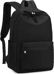 [LEDAOU] School Backpack Teenager Girls Lightweight College Waterproof School Laptop Casual Backpack, Pure Black
