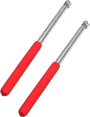 ValueHall Handheld Flagpole 2Pcs Lightweight Extendable Stainless Steel Handheld Flagpole with Anti-Slip Grip for Tour Guides and Pointer for Teachers V7D04 (Rubber Handle)