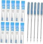 NUOBESTY Metal Plastic Embroidery Needles Multi-Function Sewing Machine Needles Flat Head Ball Point Side Opening for Electric Old-Fashioned Sewing Machines