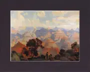 8X10 Matted Print Art Painting Picture: Hanson Puthuff, Grand Canyon