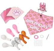 Dog Birthday Party Supplies,Adjustable Birthday Dog Bandana - Dog Girl Birthday Bandanas Set, Pet Birthday Party Supplies for Ultimate Celebration