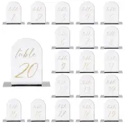 Arch Table Numbers 1-20 6"x4" Acrylic Sign with Stand Single-Sided Mirror/Gold