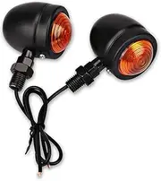 Indicators Flowing Turn Signal 2pcs Motorcycle Turn Signals Indicator Universal 12V Retro Motorbike Signal Lights Black Chrome for Harley Bobber Chopper Turn Signal Indicator