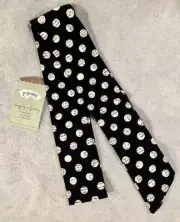 NWT Persickety Girl's Black White Polka Dot Sash Belt Headband Sz 7 8 Yrs