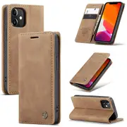 CaseMe iPhone 12 Classic PU Leather Folio Case Cover Apple iPhone12 [Brown]