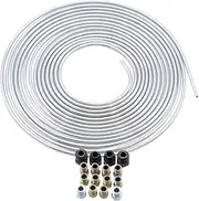 1 Set Brake Hose Brake Lines Kit Front Brake Lines Auto Brake Tubing Coil Replacement Galvanized Car Brake Line Tubes Metric Vehicle Brake Line Brake Tube Silver Steel