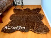 58" X 84" Grizzly Bearskin Faux Fur Area Rug Plush Lodge Cabin Accents USA