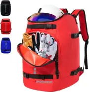 Ski Boot Bag, and Travel Backpack, 50L Large One Size, red
