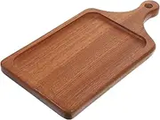 BESTOYARD Round Wooden Pizza Board Charcuterie Serving Tray Natural Wood Handle Versatile