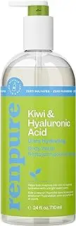 Renpure Kiwi and Hyaluronic Acid Ultra Hydrating Body Wash - Leaves Skin Moisturized - Rids Skin of Daily Grime - Gentle Formula - Dye and Paraben Free - Recyclable, Pump Bottle Design - 24 fl oz