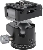 Panoramic Ball Head, Dual U Slot Design, Low Center of Lightweight Aluminum Alloy for Arca 1/4in Quick Release Plate for Monopod Camera Camcorder