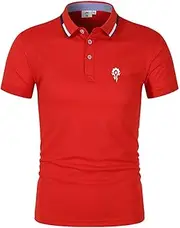 [ZCLNYVGJ] Men’s Short Sleeve Polo Shirt for for The Horde Print Jersey T-Shirt Cycling Polo Suits Casual Polo T-Shirts Golf Tennis Tops Tee - Teen Gift-Red||S