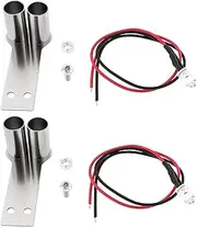 ECSiNG 2PCS 1/10 RC Car Simulation Exhaust Pipe for 1/10 Scale Drift Car 49.9x22.1x18.4mm RC Simulation Tail Pipe with LED Light Wire Bolts Screws Double Hole