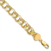 10K Yellow Gold Triple Link Charm Bracelet