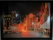 New Las Vegas Fremont St. Square Fiber Picture Light w/ Clock (Clubs, Casinos)