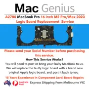 A2780 MacBook Pro "M2 Pro/Max" 16 inch 2023 Logic Board Replacement Service