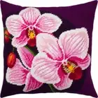 Tapestry Pillow Cover DIY kit "Orchids" Needlepoint kit Printed canvas