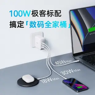 現貨 快速發貨 特價Anker安克100W氮化鎵多口充電器Macbookpro16蘋果M2新款air筆記本iPhone1