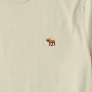 Abercrombie & Fitch T恤 刺繡LOGO 男裝 短T 圓領上衣 A89175 米黃色AF(現貨)