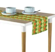 Orange & Green Argyle Plaid Table Runners - Assorted Sizes