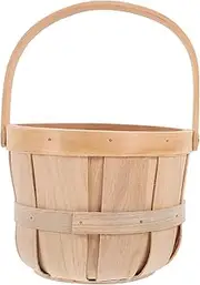 KOCKSHION Handwoven Bamboo Basket for Storage Sturdy Woven Picnic Container Rustic Decorative Fruit Basket for Kitchen and Outdoor Use