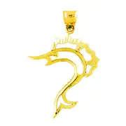 14K Gold Cut-Out Sailfish Pendant