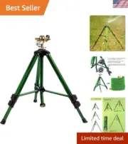 Impact Sprinkler Brass Tripod Base 0-360 Degree Large Area Garden Lawn