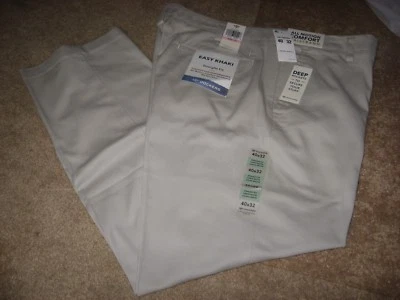Mens NWT Bone DOCKERS Comfort Waistband Straight Khakis Pants 40 x 32