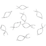20pcs Twist Spiral Brass Ice Pick Pinch Bails Pendants Charm Connectors 43.5mm