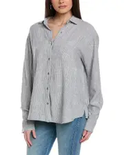Splendid Cheyenne Stripe Button-Down Linen-Blend Shirt