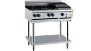 K+ Combination Four Open BurnersPlus 300mm Char Grill On Stand LPG