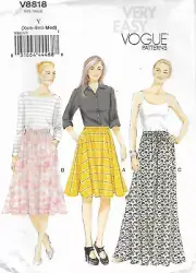B160 VOGUE V8818: SKIRT SIZE 4-14 SEWING PATTERN