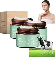 Grass-fed Beef Tallow with Frankincense Oil & Castor oil,Tallow and Manuka Honey Balm for Face Beef Tallow for Skin Face Moisturizer Body (3 PCS, 1 IN)