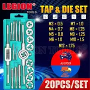 20PCS Metric Tap and Die Set Screw Thread Drill Kit Pitch Gauge M3-M12