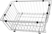 Folding Basket For Camping Unit - Stainless Steel Wire Storage Basket | Space Saving Household Containers For Home Cabinet, Pantry, Armari