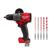 Milwaukee Cordless Hammer Drill Tool 18V Li-Ion w/ 5-PCS Carbide Dill Bit Set