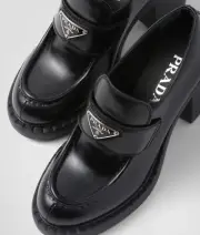 NEW BOXED Prada Leather Heel Platform Loafer Size 41 US 11 NOT AVAILABLE ON LINE