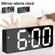 LED Digital Clock Mirror Display Snooze Alarm Temperature Time Table Desk-Decor@