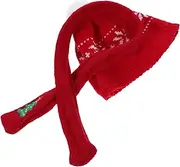 SUPVOX 1 Set Miniature Xmas Scarf Knitted Hats for Dolls Snowman Decor with Snowflake Hat Christmas Tree Scarf for Crafts Easy to Clean