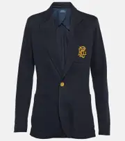 [Polo Ralph Lauren] Polo Ralph Lauren Embroidered cotton-blend blazer AU 12 blue