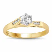 Facets of Love Solitaire Ring with 1/2ct of Diamonds in 18kt Yellow Gold