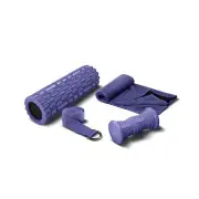 Lomi Fitness Recovery Kit 4 Piece Home Fitness Set Purple Yoga Strap Roller New