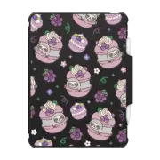 iPad Pro 12.9-inch (5th/6th gen) Impact Folio Case Cute Sloth in Taro Macaron with Grape - Kawaii Animal with Sweet Food & Fruit