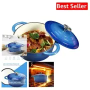 Durable Enameled Cast Iron Dutch Oven - 3QT with High-Temperature Resistance