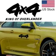 1Pcs Glossy Black 4x4 KING OF OVERLANDER Decal Sticker Fit Car Rear Trunk Fender (for: Honda Civic)