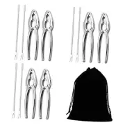 HQGOODS Seafood Tools Set Nut Cracker of 12 Pieces with 6 Lobster Crab
