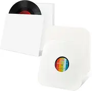 40 Pcs Record Jackets Set - Outer Vinyl Jackets and Inner Sleeves for 12 Inch Blank Album Covers With Round Corners and Center Hole - Cardboard Albums for LP Vinyl Collector Lovers, White