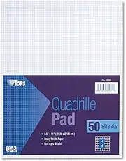 TOPS Quadrille Pad, Gum-Top, 8-1/2 x 11 Inches, Quad Rule, White Paper, 50 Sheets per Pad (33081)