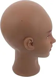 COMPUKAS Simulation Human Head Model Mannequin Head for Glasses Display Mannequin Head for Helmet Stand Cosmetology Practice Head Mannequin Head for Hair Cosmetology Brown Head Model